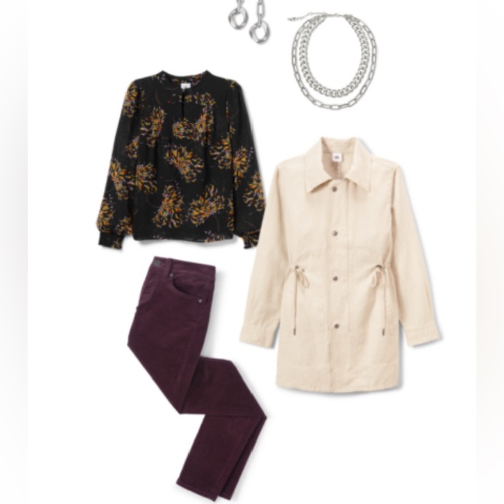 NEW! CABI Skinny Cords Vineyard Burgundy size 16 Brand New in Bag GORGEOUS! - Picture 12 of 14